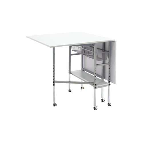 Rebrilliant Anya 60'' x 36'' Foldable Sewing Table with Sewing Machine